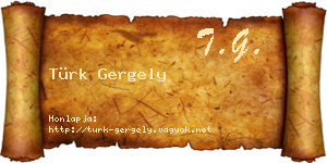Türk Gergely névjegykártya
