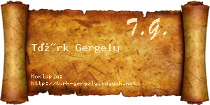 Türk Gergely névjegykártya